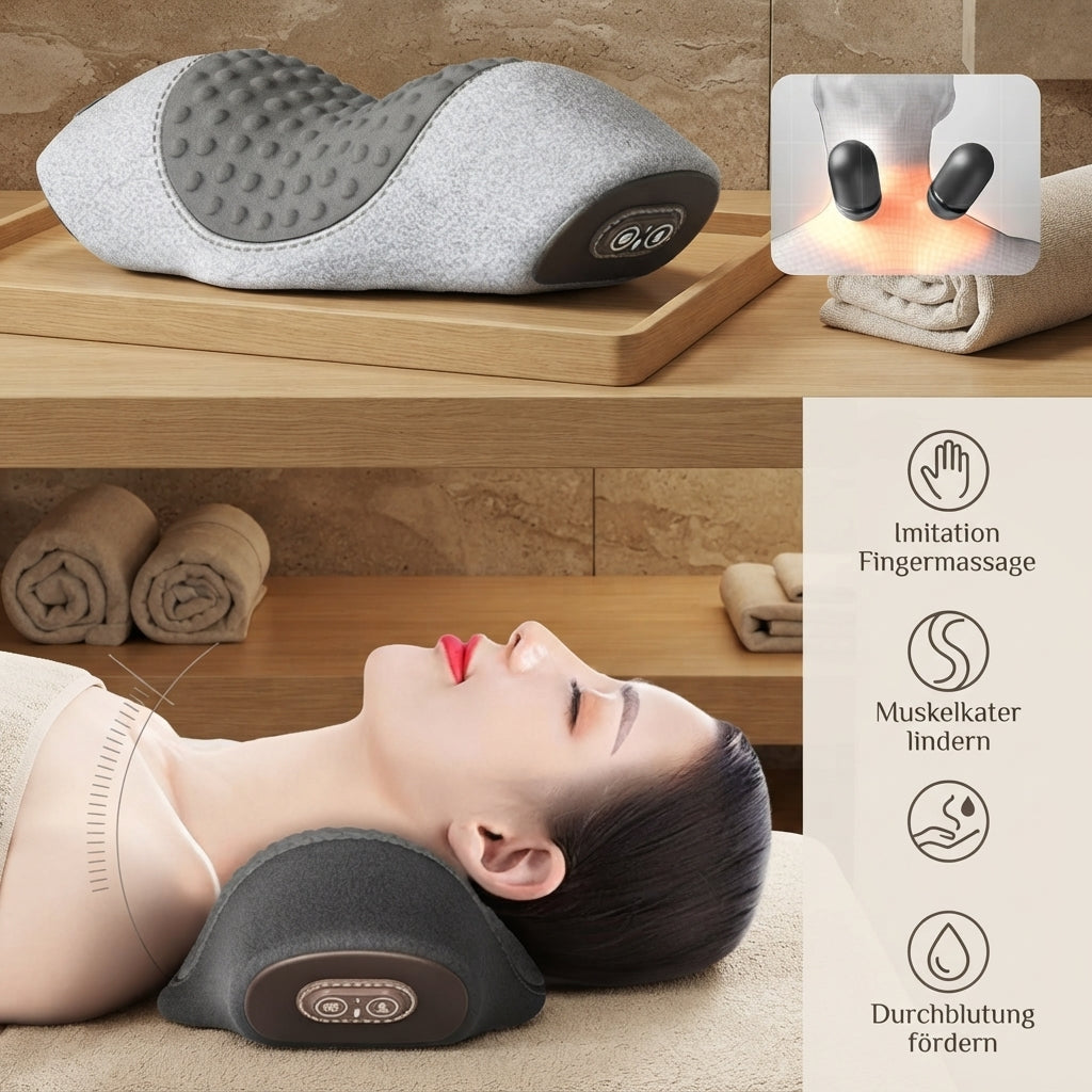 Il cuscino cervicale 3 in 1: calore, massaggio e allungamento