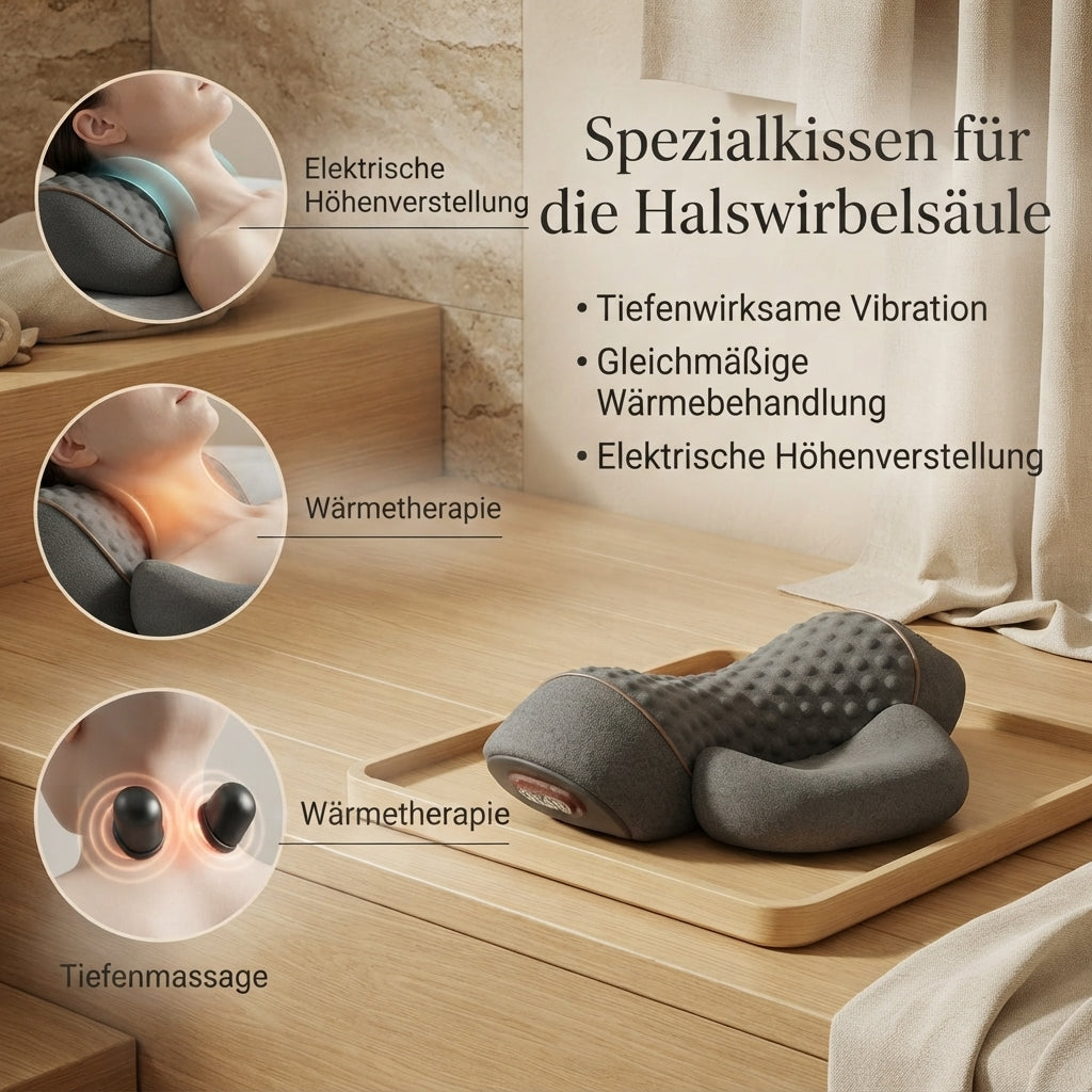 Il cuscino cervicale 3 in 1: calore, massaggio e allungamento