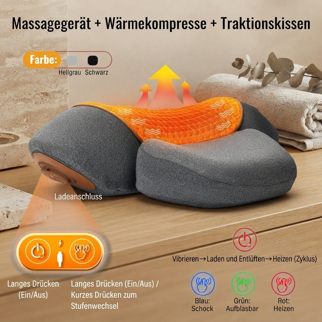 Il cuscino cervicale 3 in 1: calore, massaggio e allungamento
