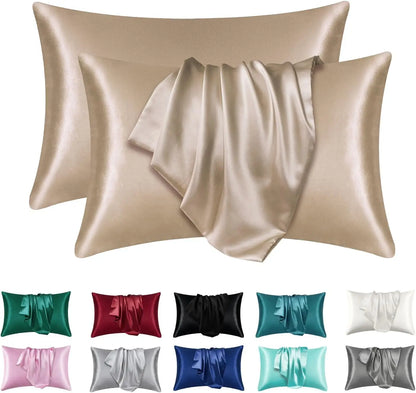 Satin-Kissenbezug Camel