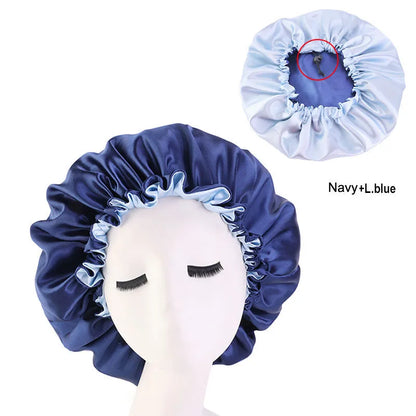 Satin-Haarhaube Marineblau