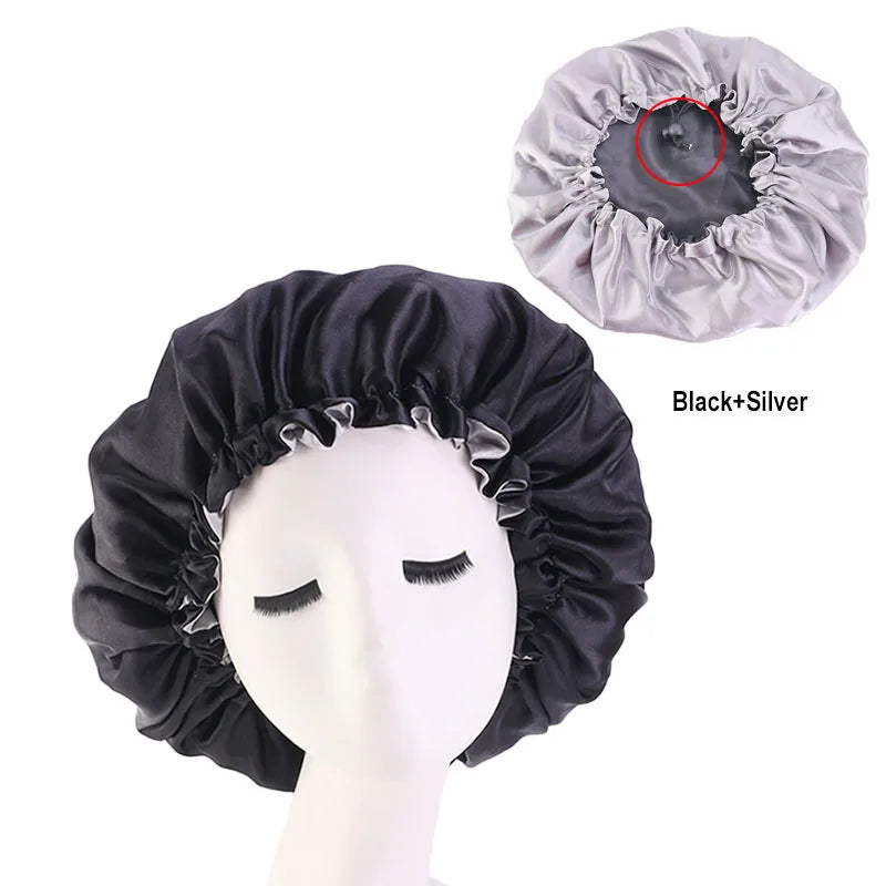 Satin-Haarhaube Schwarz