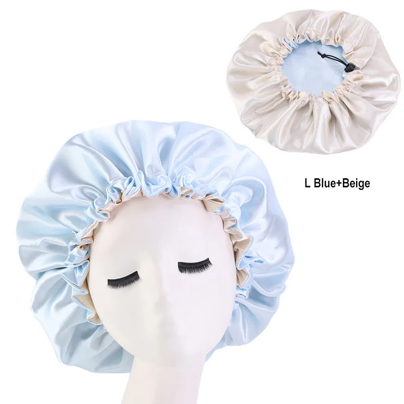 Satin-Haarhaube Hellblau
